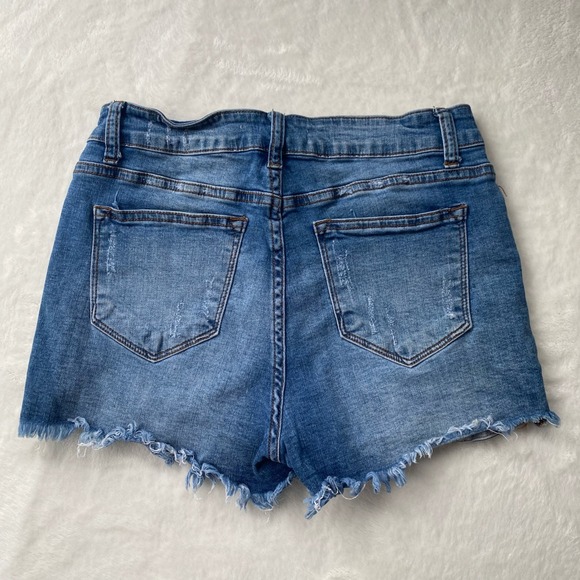 KanCan Jean shorts Size 9/28 Distressed Cut off blue festival - Picture 5 of 7